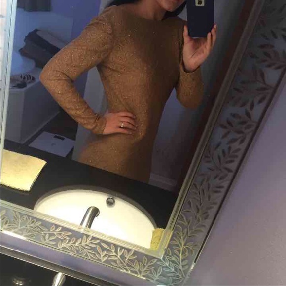 SOLDⓂ️ Made by hand gold floor length dress - Picture 1 of 4