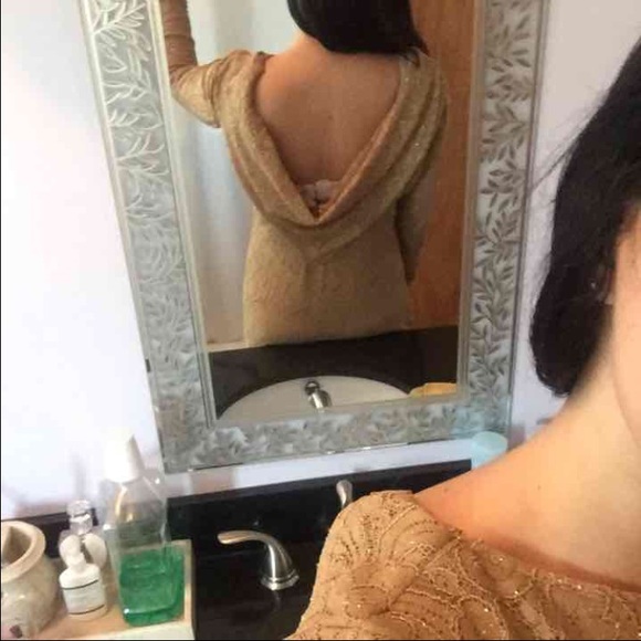 SOLDⓂ️ Made by hand gold floor length dress - Picture 2 of 4