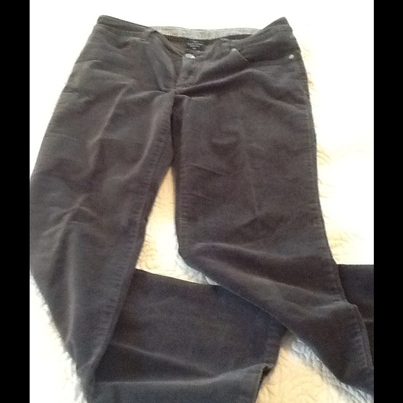 Petite stretch charcoal corduroys.