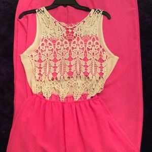 Long pink flowwwy beach/casual dress