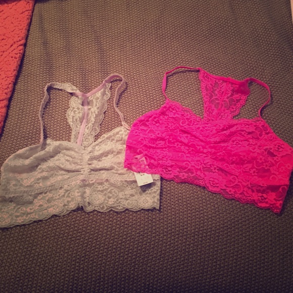 Lace racer back bralettes