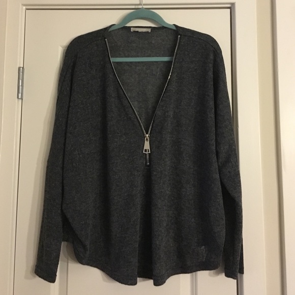 Large metal zipper light weight top