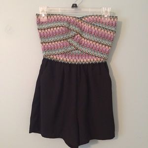 Bebe multi-colored and black romper