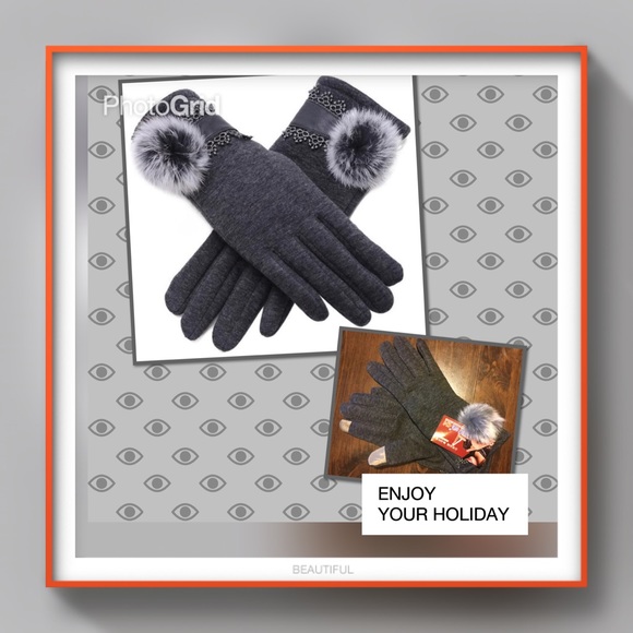 Accessories - Full finger touch screen mittens cashmere gloves
