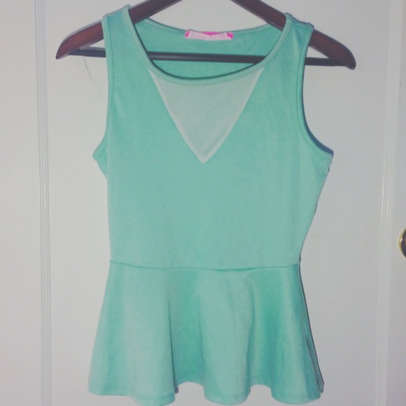 Peplum mint top