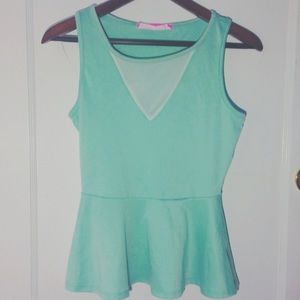 Peplum mint top
