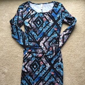 Floral long sleeve bodycon dress