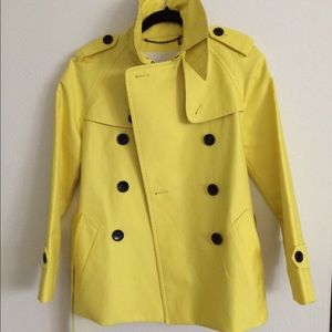 COACH yellow short cotton trench coat