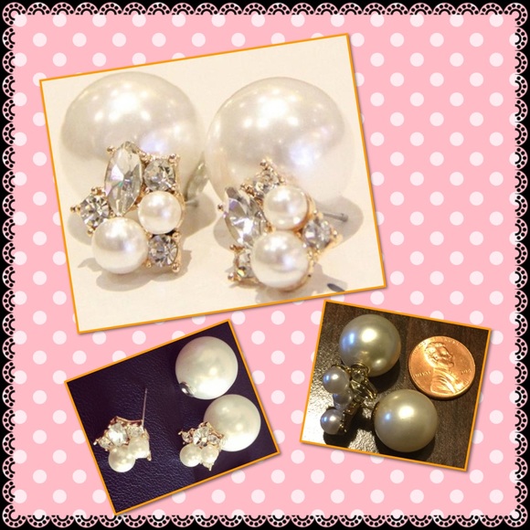 Jewelry - Fashion trendy double side pearl stud earrings