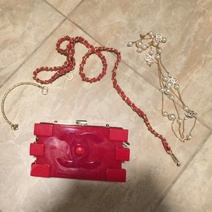 Lego block clutch purse