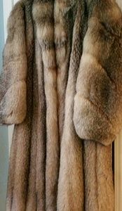FLASH SALE Crystal fox full length fur coat