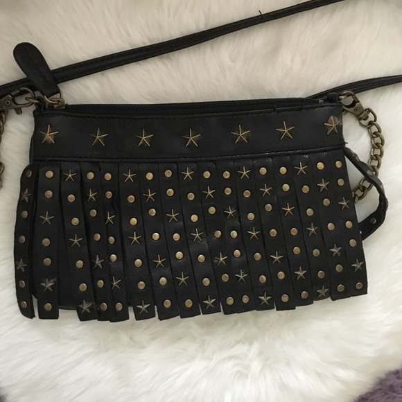 Steve Madden black and gold leather satchel - Picture 2 of 4