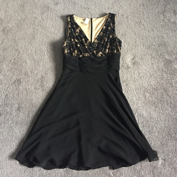 Elegant black beaded dress