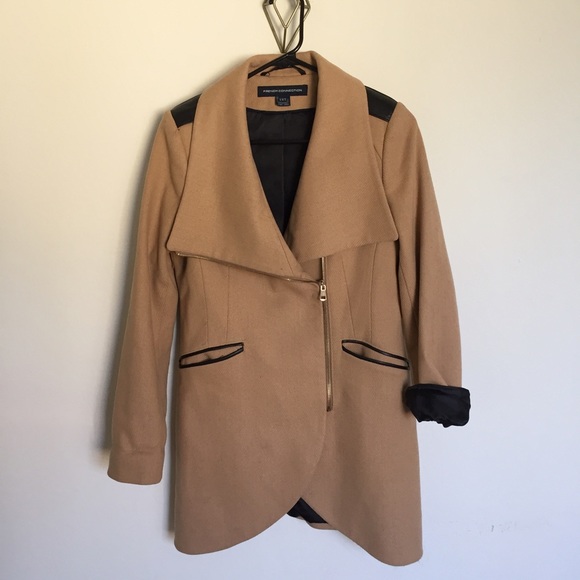 French Connection Coat with Faux Leather