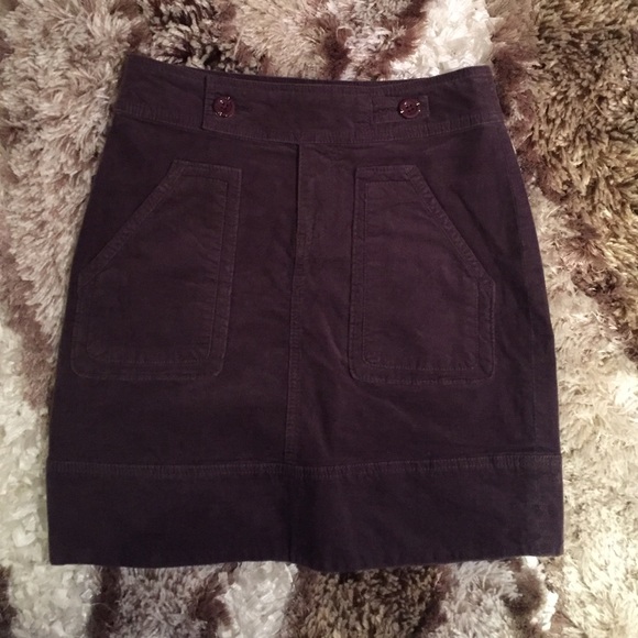 Anthropologie Purple Corduroy Skirt