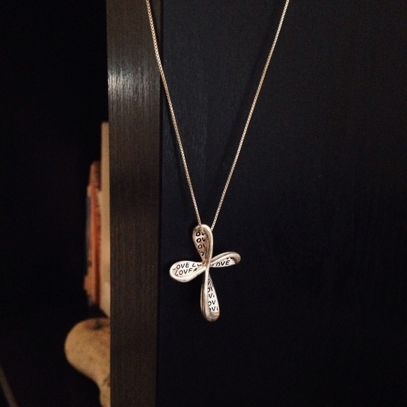 Sterling Silver Love Cross Necklace