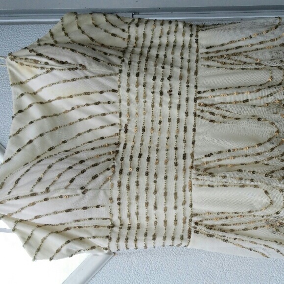 Cream sequined dress