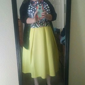 Perfect Yellow Midi Skirt