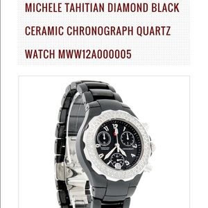 Black ceramic Michele watch