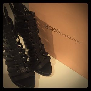 Black BCBG gladiators boots