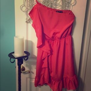 Coral Ruffle Dress
