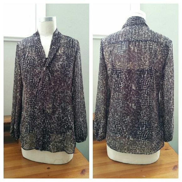 NWT Banana Republic Animal Chiffon Print Blouse