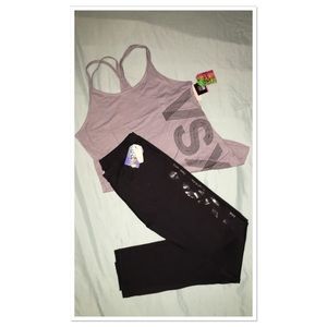 VS workout tights & strappy tank outfit!