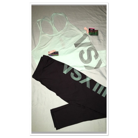 VS workout tights & strappy tank outfit!