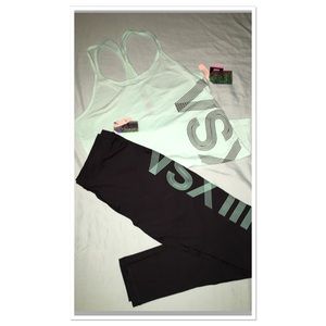 VS workout tights & strappy tank outfit!