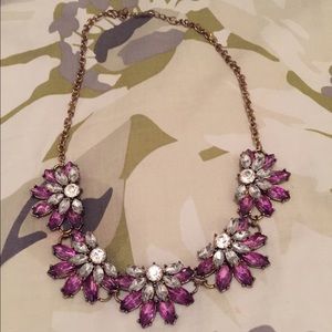 Jeweled floral statement necklace