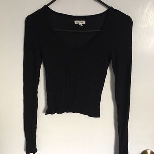 Silence/Noise Black See-thru longsleeve crop