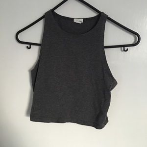 Grey sleeveless crop top