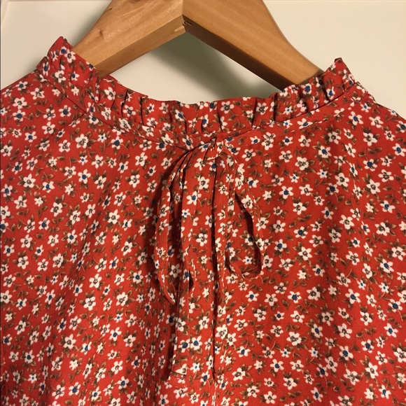 Tie Front Floral Blouse