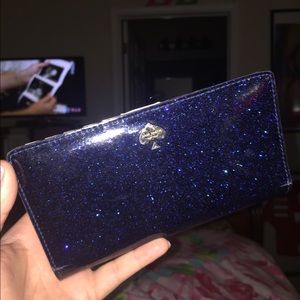 Kate Spade Stacy Wallet, Glitterbug Midnight Blue