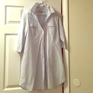 Great light blue/white striped shirt dress!