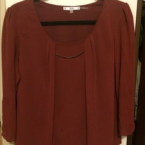 Red chiffon blouse