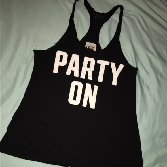 VS Pink blk muscle tank