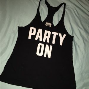 VS Pink blk muscle tank