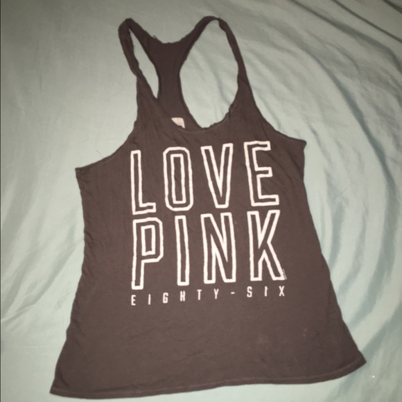 VS Pink grey muscle tank