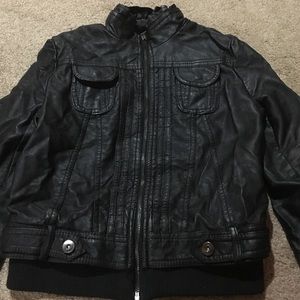 Black faux leather jacket