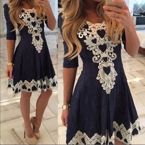 A line solid lace vestidos dress