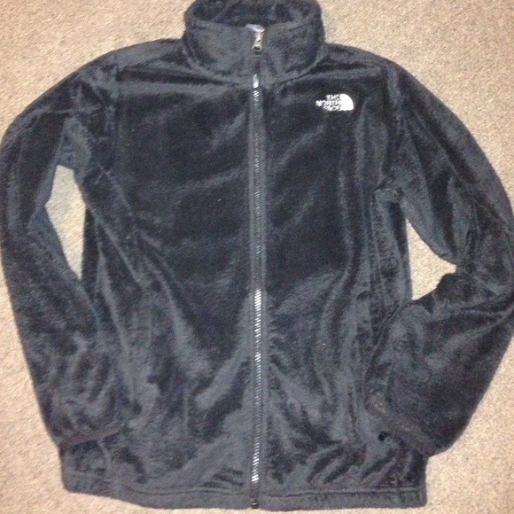 Black fluffy soft North Face coat