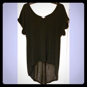 Flowy Thin Sheer Back Tunic Top