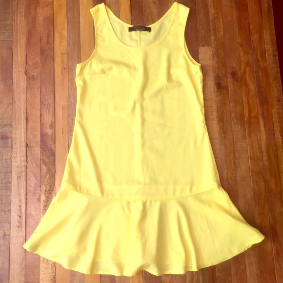 Yellow Urban Outfitters drop waist dress