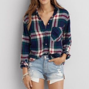 Plaid Button Down Flannel Shirt