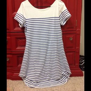 Navy striped hi low dress size large