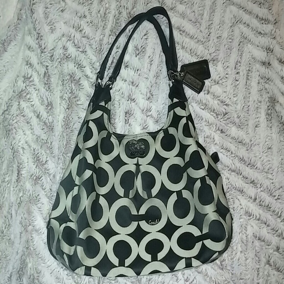 Coach Madison Maggie Op Art Signature Shoulder Bag