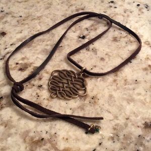 Lucky Brand - Snake Medallion Leather Necklace