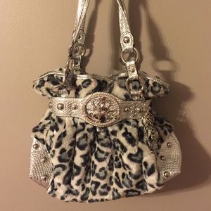 Kathy Van Zeeland faux fur purse