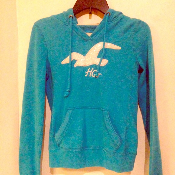 Hollister Hoodie, Size XS, baby blue